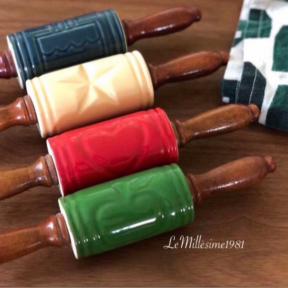 Accents Vintage Antique Embossed Rolling Pins Set Of 4 Ceramic